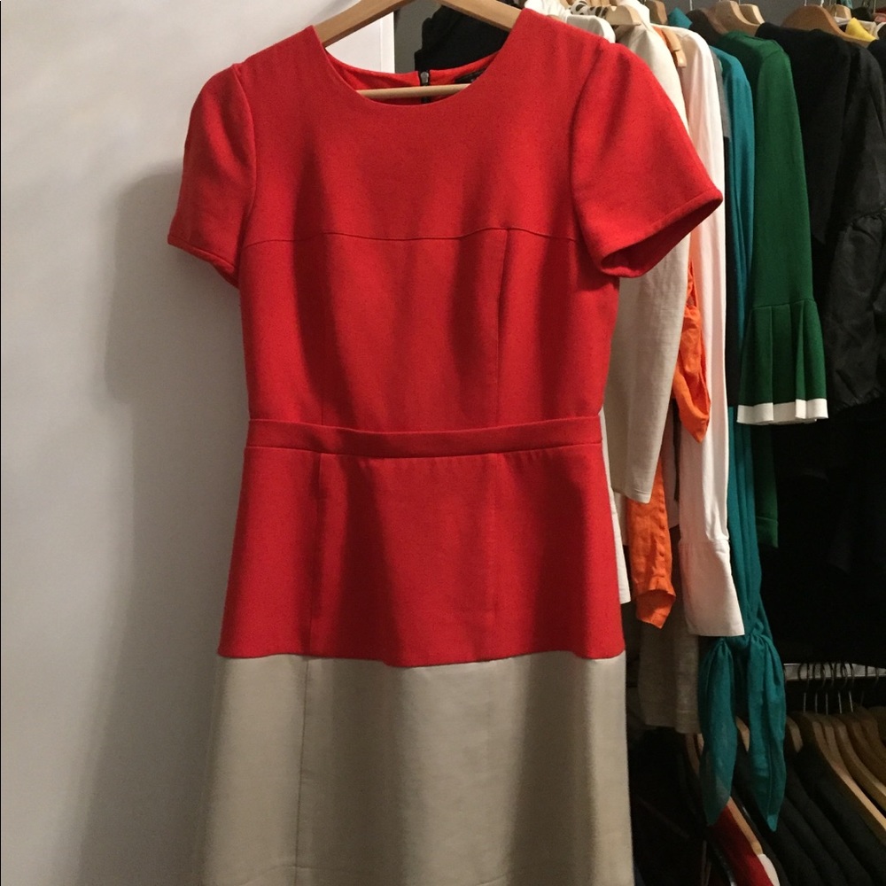 BCBG Max Azria dress Salmon Red and Khaki